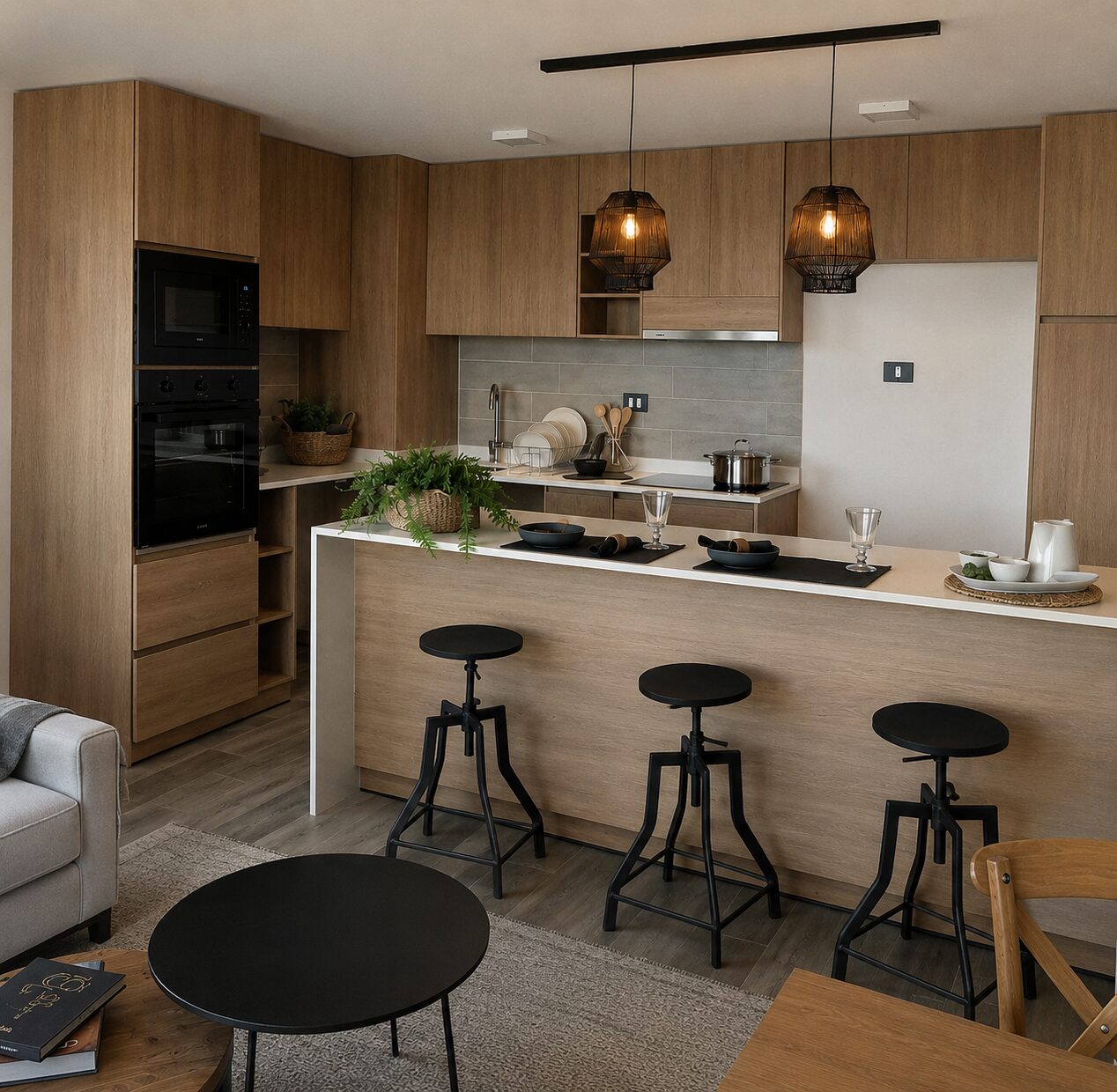Cocina con isla Ébano Muebles