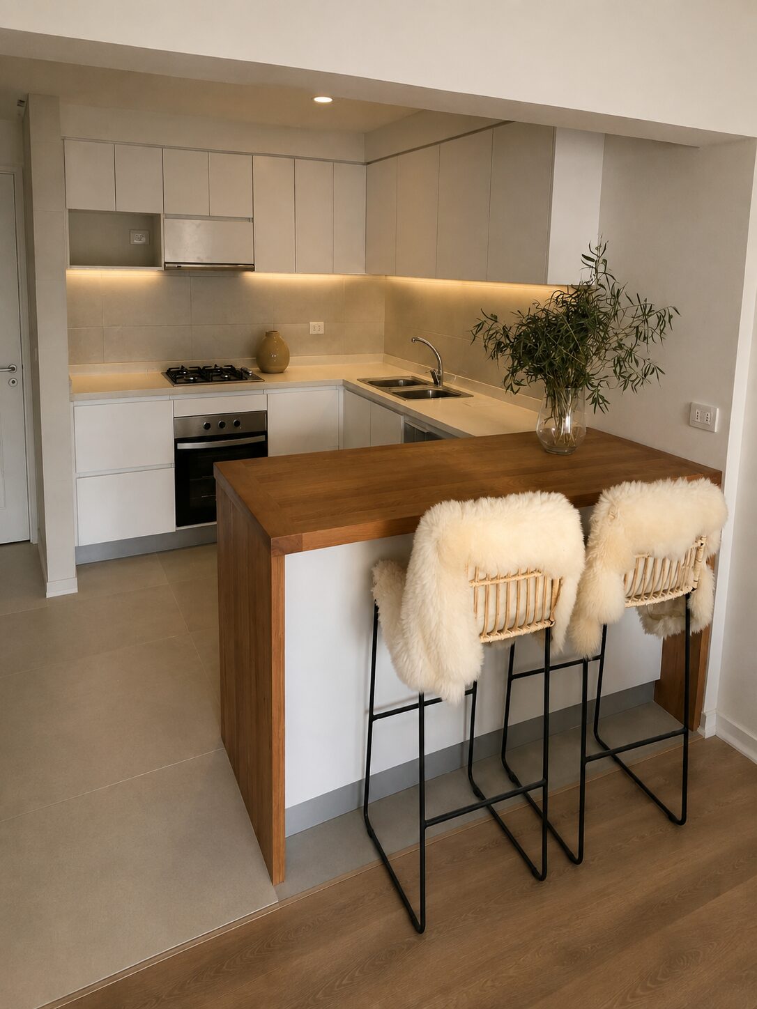 Cocina con barra Ébano Muebles